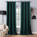 MIULEE Christmas Dark Green Velvet Curtains Room Darkening Blackout Solid Soft Grommet Top Emerald Curtain Thermal Soundproof Curtains/Drapes/Panels for Living Room Bedroom 52 x 84 Inch 2 Panels