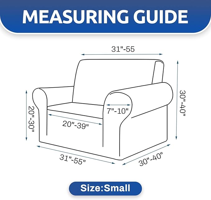 KEKUOU Stretch Single Sofa Slipcover 1 Piece Couch Sofa Cover (31"-55") Furniture Protector 1 Seater Sofa with Elastic Bottom for Kids,Pet.Jacquard Small Checked Pattern Fabric(Small,Hunter)