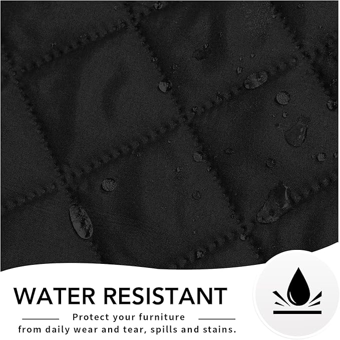Easy-Going Reversible Chaise Lounge Couch Cover Water Resistant Sofa Cover Sectional L Shaped Sofa Slipcover with Adjustable Straps Furniture Protector for Dogs (115X34 in, Black/Black)