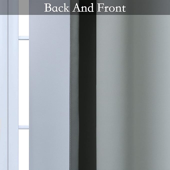 SimpleHome Ombre Room Darkening Curtains for Bedroom, Gradient Grey to Gray White Light Blocking Thermal Insulated Grommet Window Curtains/Drapes for Living Room,2 Panels, 62x84 inches Length