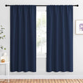 NICETOWN Navy Blue Blackout Curtains for Living Room - Triple Weave Home Decoration Thermal Insulated Solid Rod Pocket Blackout Drapes for Bedroom(Set of 2, 42 x 72 Inch)