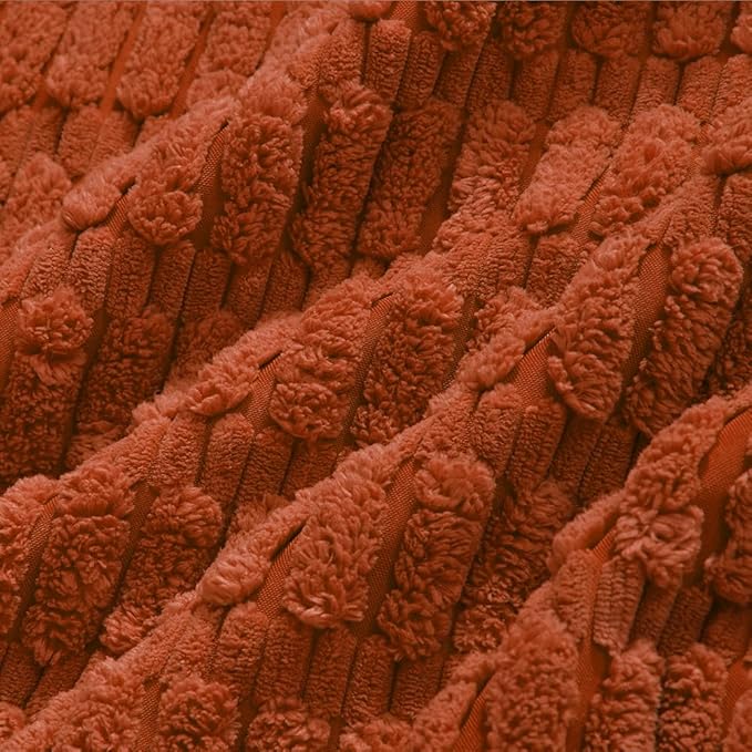 Fancy Homi 4 Packs Boho Burnt Orange Fall Decorative Throw Pillow Covers 20x20 Inch for Couch Bed Sofa, Rustic Modern Farmhouse Home Decor, Soft Plush Corduroy Square Cute Cushion Case 50x50 cm