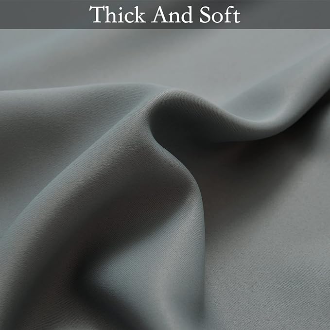 SimpleHome Ombre Curtains 42 x 84 Inch for Bedroom 2 Panels, Gradient Grey White to Grey Light Blocking Thermal Insulated Grommet Room Darkening Window Curtain/Drapes for Living Room