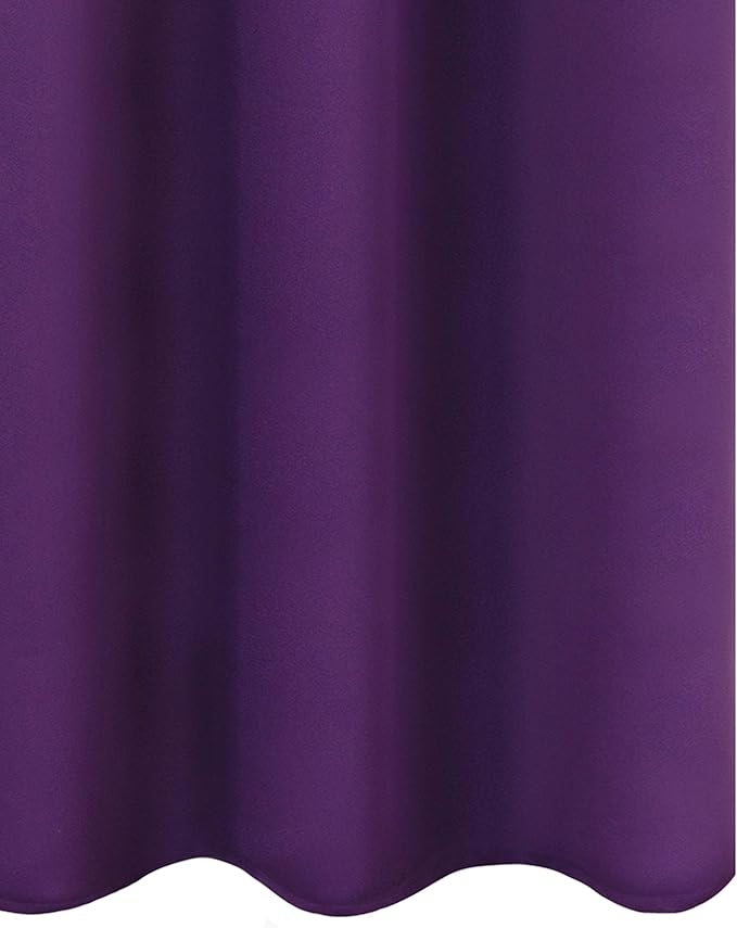 LEMOMO Purple Blackout Curtains/42 x 63 Inch/Set of Two Panels Grommet Bedroom Curtains