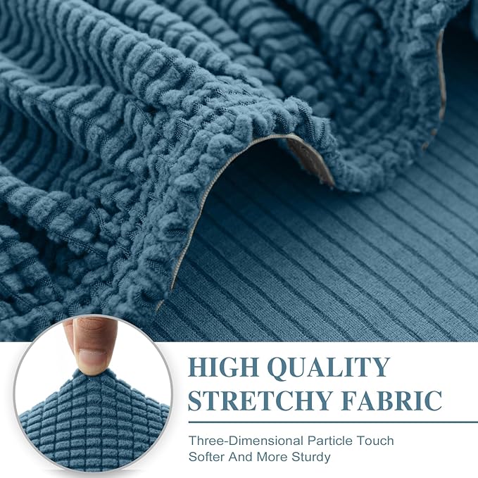 Couch Cushion Covers Seat Cushion Cover Stretch Couch Cover Separate Sectional Sofa Slipcovers Furniture Protector(3 Pieces for Seat or Sofa Backrest, Blue)