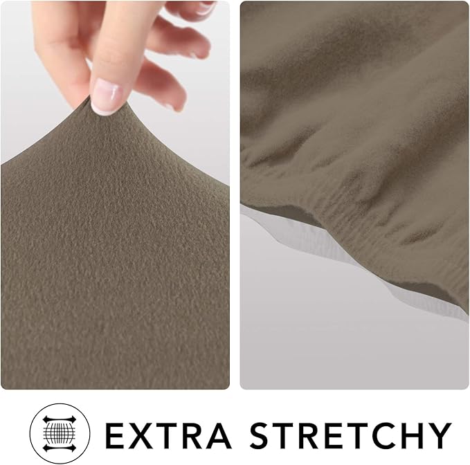 PureFit Super Stretch Sofa Slipcover – Spandex Non Slip Soft Couch Sofa Cover, Washable Furniture Protector with Non Skid Foam and Elastic Bottom for Kids, Pets （Loveseat, Natural）