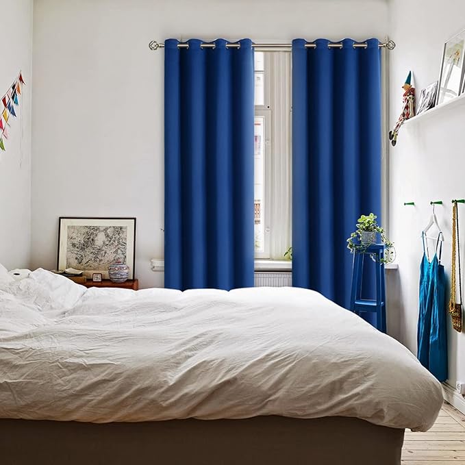 BGment Blackout Curtains for Bedroom - Grommet Thermal Insulated Room Darkening Curtains for Living Room, 52 x 108 Inch, 2 Panels, Royal Blue