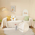 HANDONTIME Beige Sofa Covers Couch Covers for 3 Cushion Sofa Cute Couch Cushion Covers Pet Couch Protector Thick Chenille Loveseat Cover Multi-Functional Throw Cover, 71" X118"