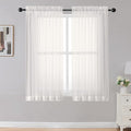 OWENIE Sheer Curtains Living Room 54 inches Long, Rod Pocket Curtain Sheers Bedroom, Light Filtering Voile Panels Drapes Basement Small Window Treatments 2 Panels, 42" W x 54" L, Ivory