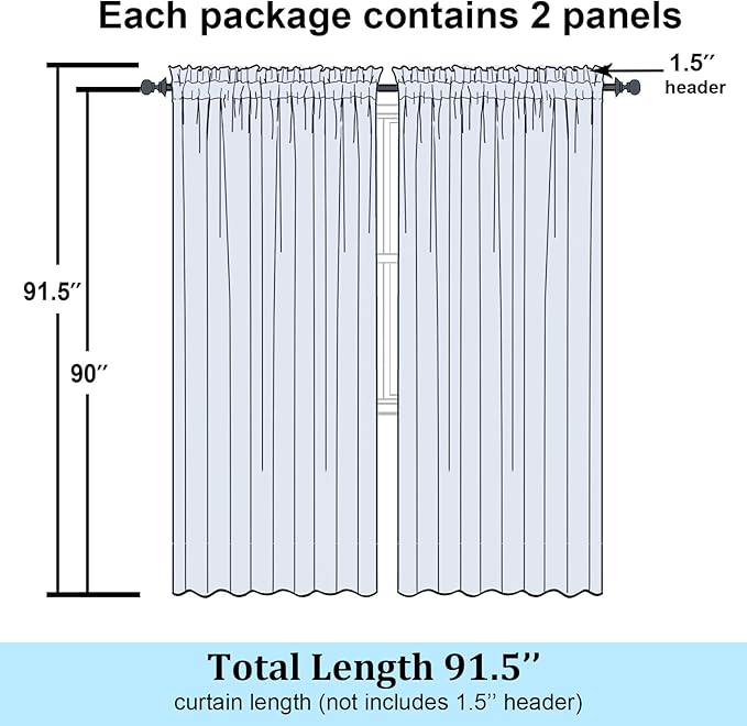 Simplebrand Burgundy Red Sheer Curtains 90 Inches Long 2 Panels, Light Filtering Rod Pocket Solid Color Window Sheer Curtain Panels, Elegant Curtains & Drapes for Living Room, Bedroom, 59" W x 90" L
