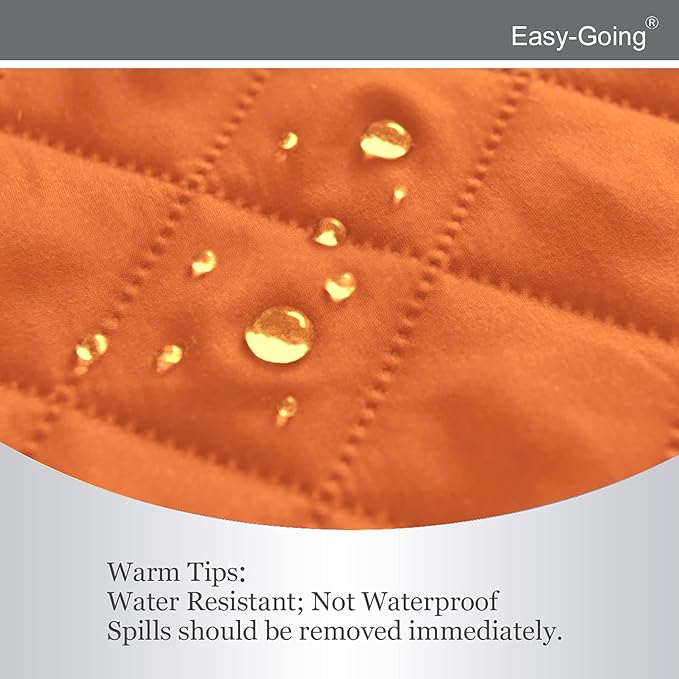 Easy-Going Reversible Oversized Couch Cover for 3 Cushion Couch Sofa Cover for Dogs Water Resistant Furniture Protector Cover with Foam Sticks for Pet (Oversized Sofa, Orange/Black)