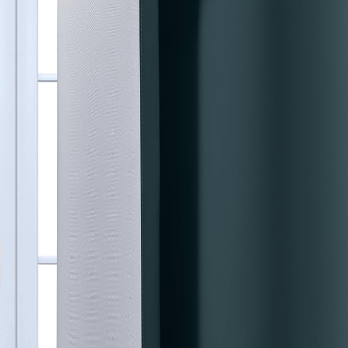 Yakamok Greyish White and Stone Blue Ombre Curtains,Light Blocking Curtains,Room Darkening Grommet Window Drapes for Bedroom(Stone Blue,52x84 Inch,2 Panels)