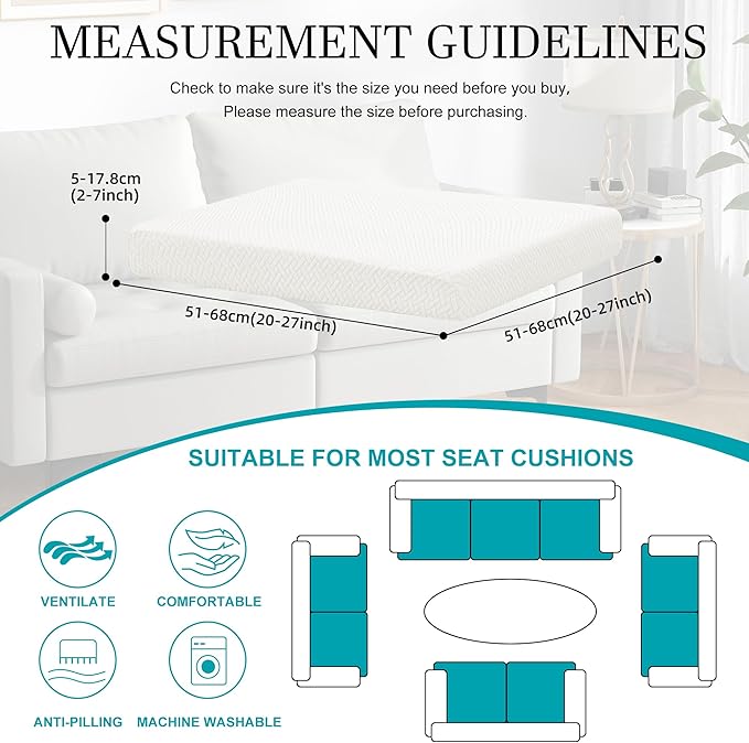 14Pcs Stretch Patio Cushion Covers,Outdoor Couch Covers Replacement,Outdoor Couch & Sofa Slipcovers,for Patio Furniture Cushion Covers,Washable Reusable Furniture Protector (Jade White,Cover Only)
