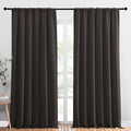 NICETOWN 2 Panels Blackout Curtains, Rod Pocket Thermal Insulated Drapess for Bedroom, Privacy Protection Easy-Care Heavy Duty Curtains for Living Room/Dining Room, W70 x L95 inches, Toffee Brown