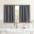 RYB HOME RV Curtains for Camper Windows, Mini Small Thermal Insulated Sunlight Heat Blocking Blackout Privacy Portable Curtains for Travel Trailer, Width 34 by Length 24, Grey, 2 Panels
