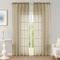 OWENIE Taupe Sheer Curtain 90 Inches Long 2 Panels Set, Solid Filmy Drapes for Living Room Bedroom, Elegant Window Voile Sheer Curtain Panels Drapes, 2 Pcs, Each 59" Wx90 L Inch