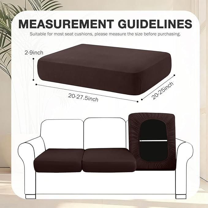 hyha 14Pcs Patio Cushion Covers, Stretch Outdoor Couch Cushion Covers Replacement, Washable Outdoor Chair/Sofa Slipcovers for Patio Furniture Cushions Protector with Elastic Bottom(Coffee,Cover Only)