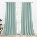 NICETOWN Blackout Curtain Panels for Bedroom, 2 Panels, W70 x L95-inch, Aqua, Thermal Insulated Grommet Top Blackout Draperies and Drapes for Basement