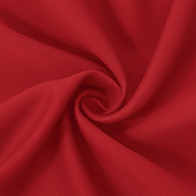 LEMOMO Blackout Curtains 52 x 95 inch/Bright Red Curtains Set of 2 Panels/Thermal Insulated Room Darkening Bedroom Curtains