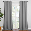 NICETOWN Thermal Insulated Blackout Curtains - Grommet Top Window Treatment Drapes for Hall (2 Panels, W42 x L95 inches, Silver Grey)