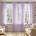 MIULEE Light Purple Sheer Curtains 72 Inches Long, 4 Panels Set, Lavender Light Filtering Rod Pocket Voile Drapes for Living Room and Bedroom, Airy Soft Fabric Window Treatments, 42 x 72 Inches