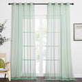NICETOWN Sheer Sage Green Curtains for Bedroom 108 inches Length, Grommet Airy & Breathable Soft Voile Sheer Window Treatment with Light Filtering for Living Room, W54 x L108, 2 Panels