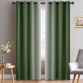 Yakamok Greyish White and Sage Green Ombre Curtains,Light Blocking Curtains,Room Darkening Grommet Window Drapes for Bedroom(Sage Green,52x84 Inch,2 Panels)