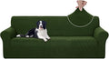 U-NICE HOME 4 Seater Stretch Couch Cover Sofa Cover Washable Sofa Slipcover Furniture Protector for 3 Cushion Couch Sofa Pet Friendly, Bronze Green