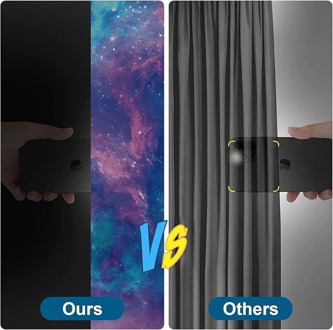 100% Blackout Curtains for Bedroom, Portable DIY Window Blinds, No Drill Window Shades & Blackout Blinds with Stickers & Tabs for Travel, Dorm Room, Media Room (Starry Sky, 79" x 57")