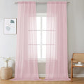 OVZME Blush Pink Sheer Curtains 108 Inches Long 2 Panels - Soft Light Filtering Window Sheer Panels for Living Room/Bedroom, Top Dual Rod Pocket, 1 Pair, Each 42Wx108L Inches