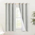 NICETOWN Grey 100% Blackout Curtain Panels, Set of 2, 42" Wide by 54" Long, Thermal Insulated White Thermal Insulated Liner Drapes for Nursery, Noise Reducing and Heat Blocking Drapes for Windows