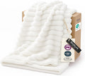 Bedsure GentleSoft White Throw Blanket for Couch - Cozy Soft Blankets for Women, Cute Small Fleece Throws for Girls, House Bedroom Decor Aesthetic Gift for Women, Off White, 50x70 Inches