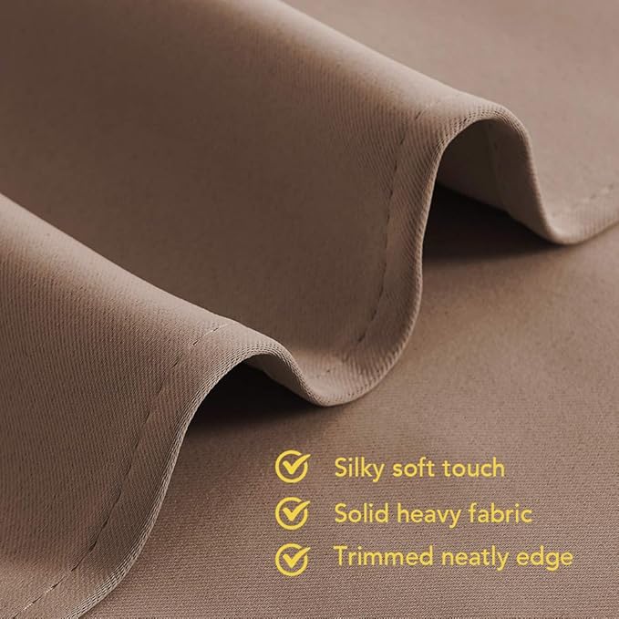 NICETOWN Blackout Window Curtains and Drapes for Kitchen, Window Treatment Thermal Insulated Solid Grommet Blackout Drapery Panels (Set of 2, 70 by 54 inches, Cappuccino)