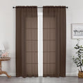 OWENIE Sheer Curtains, Chocolate Sheer Curtains 78 inch Length 2 Panels Set, Rod Pocket Voile Fimly Sheer Drapes for Living Room/Bedroom, 2pcs, Each 42" W x 78" L