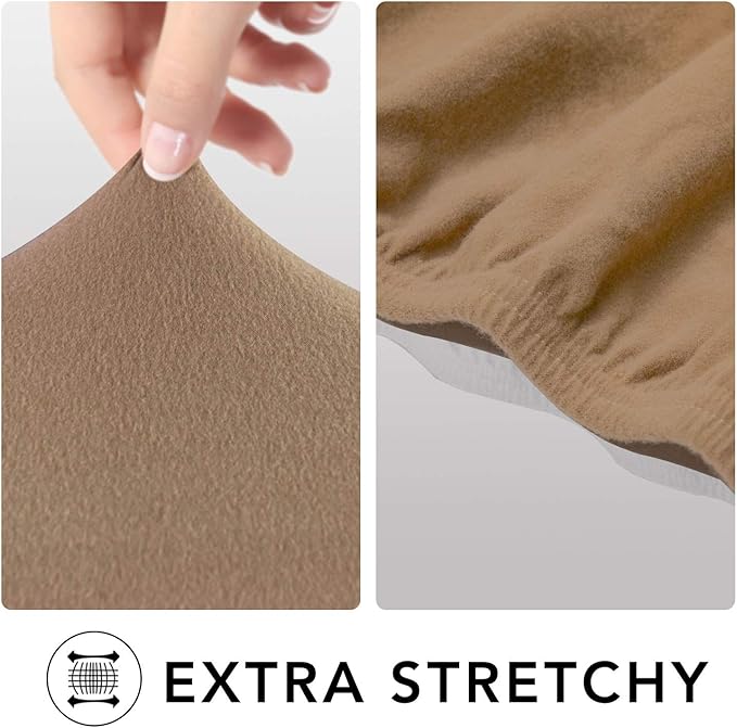 PureFit Super Stretch Sofa Slipcover – Spandex Non Slip Soft Couch Sofa Cover, Washable Furniture Protector with Non Skid Foam and Elastic Bottom for Kids, Pets （Sofa, Camel）