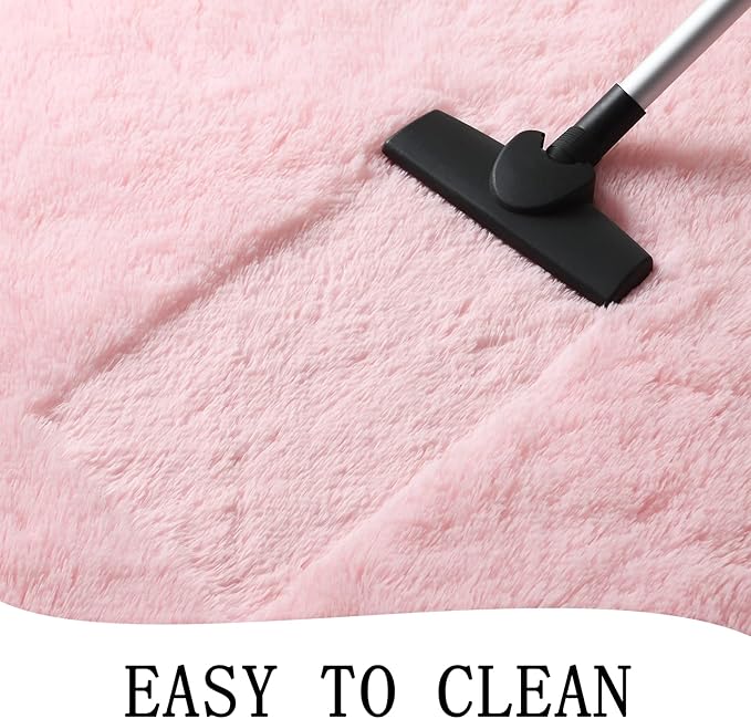 Chicrug Soft Runner Rug for Bedroom Living Room Plush Fluffy Rugs 2x4 Feet, Shag Furry Runner Rug Carpet Non Shedding for Nursery Children Kids Girls Room Home Decorative, Pink