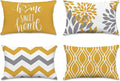 Hexagram Geometric Yellow Pillow Covers 12x20 Set of 4, Decorative Outdoor Boho Modern Throw Pillow Covers, Home Sweet Home Farmhouse Cushion Case for Couch Sofa Bedroom Indoor Decor(No Insert)