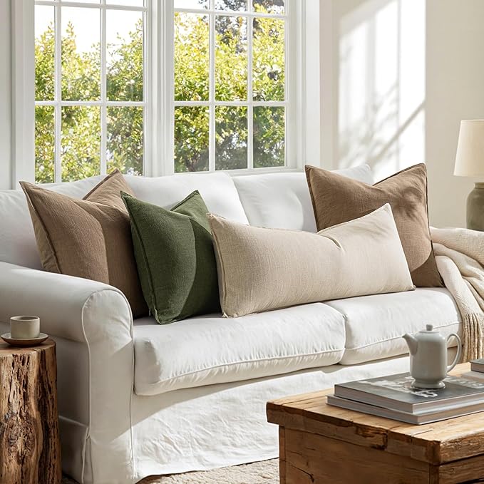 MIULEE Decorative Long Lumbar Throw Pillow Cover for Bed 14x36 Natural Beige Boho Farmhouse Neutral Couch Pillowcase Pack of 1 Accent Modern Sofa Cushion Livingroom Home Decor (Covers Only)