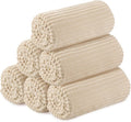 Buryeah 6 Pcs Flannel Throw Blanket Bulk 50 x 60 in Sleepover Blanket Outdoor Wedding Throw Lightweight, Oeko-tex Standard 100 Certified for Sofa Homeless Gifts (Khaki)
