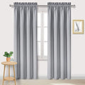 DWCN Blackout Curtains Room Darkening Thermal Insulated Bedroom Curtains Window Curtain Panels, 42 x 84 inches Long, Set of 2 Silver Grey Rod Pocket Drapes