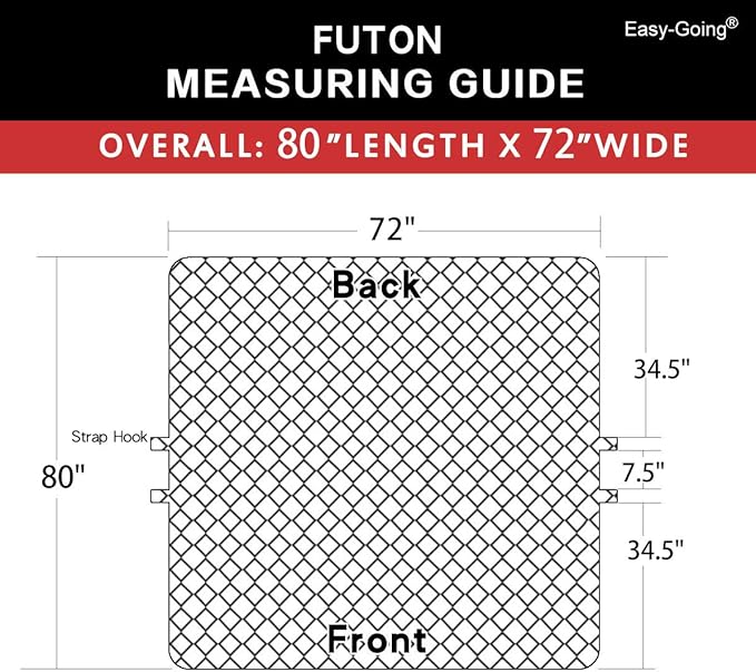 Easy-Going Futon Sofa Slipcover Reversible Sofa Cover Armless Couch Cover Water Resistant Pets, Kids, Children, Dog, Cat (Coffee/Ivory)