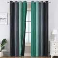 Estelar Textiler Black and Green Ombre Blackout Curtains 90 Inch Length for Living Room, Room Darkening Grommet Gradient Thermal Insulated Drapes for Bedroom,52Wx90L Inches, 2 Panels
