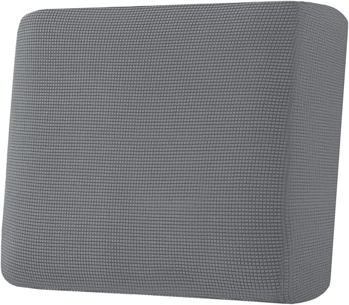 H.VERSAILTEX Super Stretch Individual Seat Cushion Covers Sofa Covers Couch Cushion Covers Slipcover Sets Thick Jacquard Textured Twill Fabric (1 Piece Chair Cushion Cover, Grey)