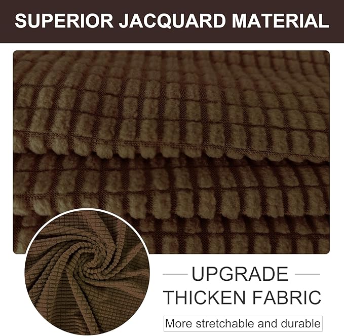 U-NICE HOME Stretch Couch Cover Sofa Cover Washable Sofa Slipcover Furniture Protector for 3 Cushion Couch Sofa Pet Friendly(Sofa, Brown)