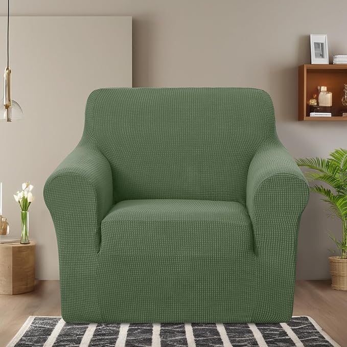 U-NICE HOME Stretch Recliner Chair Cover, Pet Friendly Armchair Slipcover Furniture Protector, Washable Couch Cover, Loden Frost