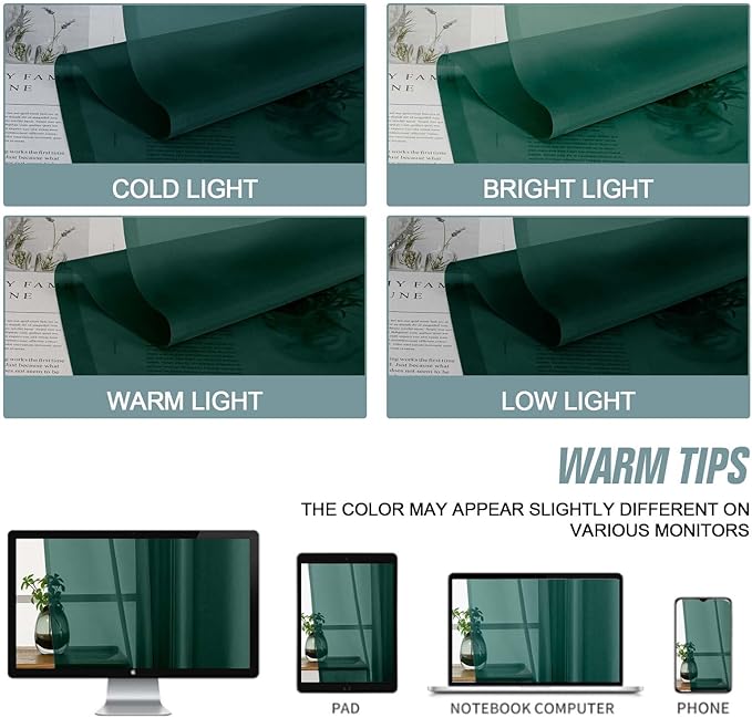 Green Sheer Curtains Tier 30 Inches Length 2 Panels, Light Filtering Lightweight Soft Window Drapes, Cute Elegant Cafe Curtains for Nursery, Dual Rod Pocket, Hunter Green, 2x42Wx30L Inches