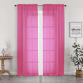 OWENIE Sheer Hot Pink Curtains for Bedroom Living Room 78 Inches Long 2 Panels Set, Soft Solid Light Filtering Sheer Curtain Rod Pocket Clear Drapes for Window Sliding Door, Hot Pink, 42 x 78 Inch