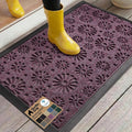 GORILLA GRIP 100% Waterproof All-Season WeatherMAX Doormat, 23x35, Durable Natural Rubber, Stain and Fade Resistant, Low Profile, Indoor Outdoor Doormats, Easy Clean Entry Mat, Purple Confetti Daisy