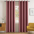 MIULEE Blackout Room Darkening Curtains Thermal Insulated Drapes Solid Window Treatment Set Grommet Top Light Blocking Curtain for Living Room/Bedroom 2 Panels 52 x 84 inch Length Dusty Rose