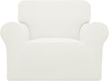 Easy-Going Stretch Oversized Chair Sofa Slipcover 1-Piece Couch Sofa Cover Furniture Protector Soft with Elastic Bottom for Kids Spandex Jacquard Fabric Small Checks Cream